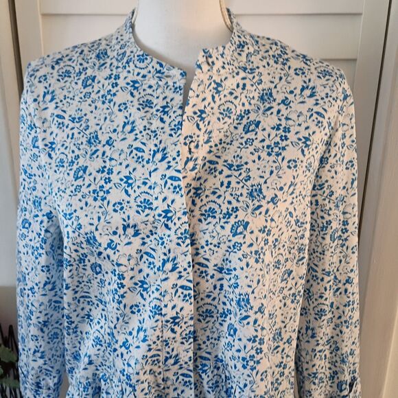 Tuckernuck Royal Shirt Dress Bluebell Floral 3/4 Sleeves L - Picture 2 of 8